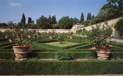 Particolare del giardino all'italiana