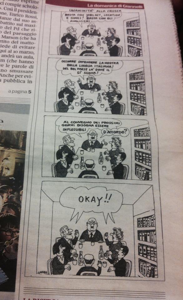 Vignetta di E. Giannelli sul Corriere Fiorentino, 23/02/2015