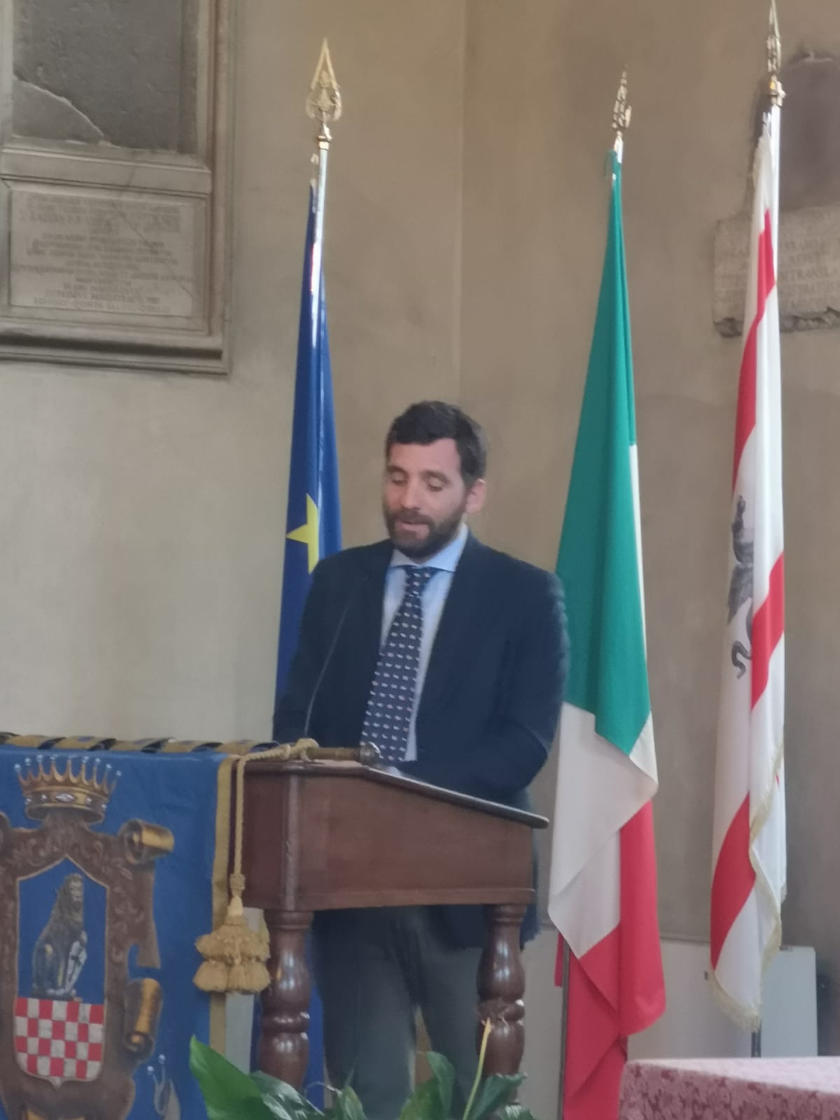 Alessandro Tomasi, Sindaco di Pistoia, alla consegna del premio Leoncino